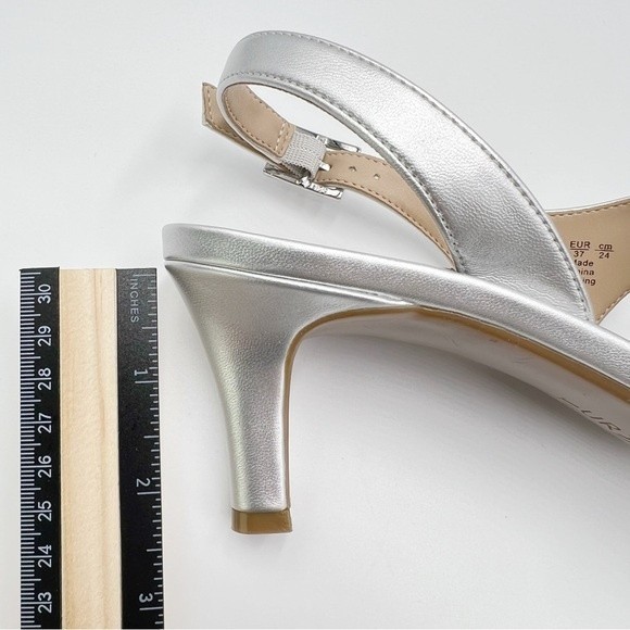 Naturalizer‎ Women's Silver Metallic Glitter Taimi Strappy Dress Sandal Heels 7 - Picture 14 of 15